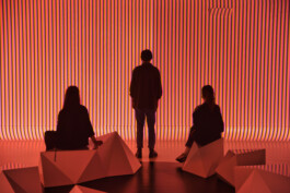 Projection Room with three people