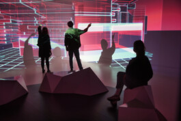 Projection Room with three people